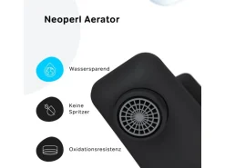 AM.PM Einhebel-Wannenarmatur / Brausearmatur,  Wasserhahn Bad, Wannenbatterie FGA10022 Gem Aufputz Schwarz