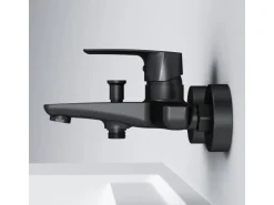 AM.PM Einhebel-Wannenarmatur / Brausearmatur,  Wasserhahn Bad, Wannenbatterie FGA10022 Gem Aufputz Schwarz