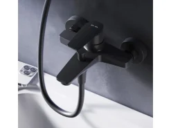 AM.PM Einhebel-Wannenarmatur / Brausearmatur,  Wasserhahn Bad, Wannenbatterie FGA10022 Gem Aufputz Schwarz