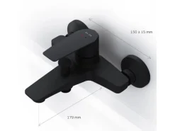 AM.PM Einhebel-Wannenarmatur / Brausearmatur,  Wasserhahn Bad, Wannenbatterie FGA10022 Gem Aufputz Schwarz