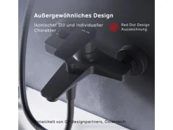 AM.PM Einhebel-Wannenarmatur / Brausearmatur,  Wasserhahn Bad, Wannenbatterie FGA10022 Gem Aufputz Schwarz