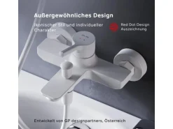 AM.PM Einhebel-Wannenarmatur / Brausearmatur , Wasserhahn Bad Wannenbatterie FXB10033 X-Joy S Aufputz Weiß