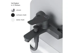 AM.PM Einhebel-Wannenarmatur / Brausearmatur,  Wasserhahn Bad, Wannenbatterie FTA10022 Hit Aufputz Schwarz