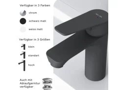 AM.PM Einhebel-Waschtischarmatur Hit Wasserhahn Bad FTA02122 Schwarz