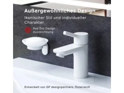 AM.PM Einhebel-Waschtischarmatur X-Joy S Wasserhahn Bad aus Messing, Waschbecken Armatur, Mischbatterie FXB02133 Weiß