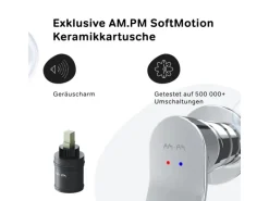 AM.PM Einhebel-Waschtischarmatur Wandmontage X-Joy Wasserhahn Bad, Mischbatterie FXA72600 Chrom