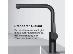 AM.PM Küchenarmatur X-Joy S Spültischarmatur Küche Spültisch-Einhebelmischer FXB05022 Schwarz
