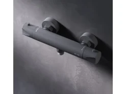 AM.PM Thermostat Duscharmatur Hit Brausearmatur aus Messing, Mischbatterie, Duschthermostat FTA40022 Schwarz