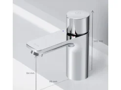 AM.PM TouchReel Waschtischarmatur, Wasserhahn Bad aus Messing, Waschbecken Armatur, Mischbatterie X-Joy FXT02500 Chrom