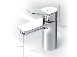 AM.PM Waschtischarmatur EcoStart-Funktion mit Klick-Ablauf, Waschbecken Armatur, Mischbatterie FXA82800 X-Joy Chrom