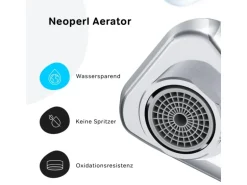 AM.PM Waschtischarmatur EcoStart-Funktion mit Klick-Ablauf, Waschbecken Armatur, Mischbatterie FXA82800 X-Joy Chrom