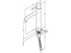 AM.PM Waschtischarmatur Hoch mit Klick-Ablaufgarnitur Spike Wasserhahn Bad, Mischbatterie FPA92200 Chrom