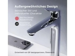 AM.PM Waschtischarmatur Hoch mit Klick-Ablauf Like Wasserhahn Bad, Waschbecken Armatur, Mischbatterie FLA92200  Chrom