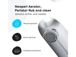 AM.PM Waschtischarmatur Hoch mit Klick-Ablauf Like Wasserhahn Bad, Waschbecken Armatur, Mischbatterie FLA92200  Chrom