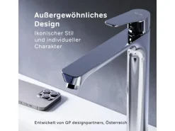 AM.PM Waschtischarmatur Hoch mit Klick-Ablaufgarnitur Hit Wasserhahn Bad, Mischbatterie FTA92200 Chrom