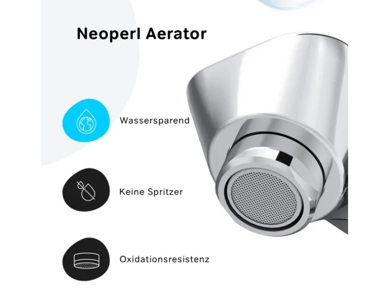 AM.PM Waschtischarmatur Hoch mit Klick-Ablaufgarnitur Hit Wasserhahn Bad, Mischbatterie FTA92200 Chrom