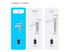 AM.PM Waschtischarmatur mit Klick-Ablaufgarnitur, Waschbecken Armatur, Mischbatterie FTA82100 Hit S-Größe Chrom