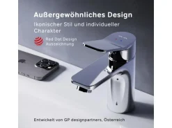 AM.PM Waschtischarmatur mit Klick-Ablauf, Waschbecken Armatur, Mischbatterie FXA82100 X-Joy Wasserhahn Bad Chrom