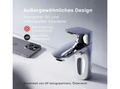 AM.PM Waschtischarmatur mit Klick-Ablaufgarnitur Like Wasserhahn Bad, Waschbecken Armatur, Mischbatterie FLA82100 Chrom