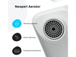 AM.PM Waschtischarmatur mit Klick-Ablaufgarnitur, Waschbecken Armatur, Mischbatterie FXA82133 X-Joy Wasserhahn Bad Weiß