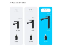 AM.PM Waschtischarmatur mit hohem Auslauf Hit Wasserhahn Bad aus Messing, Mischbatterie FTA92022 Schwarz