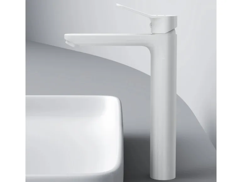 AM.PM Waschtischarmatur mit hohem Auslauf, Waschbecken Armatur, Mischbatterie FXA92033 X-Joy Wasserhahn Bad Weiß