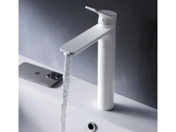 AM.PM Waschtischarmatur mit hohem Auslauf, Waschbecken Armatur, Mischbatterie FXA92033 X-Joy Wasserhahn Bad Weiß