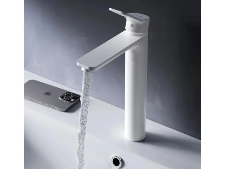 AM.PM Waschtischarmatur mit hohem Auslauf, Waschbecken Armatur, Mischbatterie FXA92033 X-Joy Wasserhahn Bad Weiß