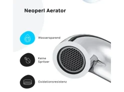 AM.PM Waschtischarmatur mit Klick-Ablaufgarnitur Spike Wasserhahn Bad, Mischbatterie FPA82100 Chrom