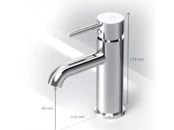 AM.PM Waschtischarmatur mit Klick-Ablaufgarnitur Spike Wasserhahn Bad, Mischbatterie FPA82100 Chrom