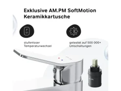AM.PM Waschtischarmatur mit hohem Auslauf, Waschbecken Armatur, Mischbatterie FXA92000 X-Joy Wasserhahn Bad Chrom