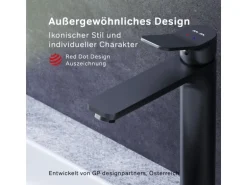 AM.PM Waschtischarmatur mit hohem Auslauf, Waschbecken Armatur, Mischbatterie FXA92022 X-Joy Wasserhahn Bad Schwarz