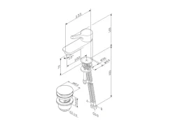 AM.PM Waschtischarmatur mit Klick-Ablauf, Wasserhahn, Waschbecken Armatur, Mischbatterie FXB82122 X-Joy S  Schwarz
