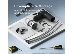 AM.PM Waschtischarmatur mit Klick-Ablauf, Wasserhahn, Waschbecken Armatur, Mischbatterie FXB82122 X-Joy S  Schwarz