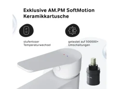 AM.PM Waschtischarmatur mit hohem Auslauf Hit Wasserhahn Bad aus Messing, Mischbatterie FTA92033 Weiß