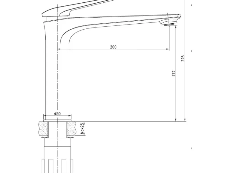 AquaSu Einhebelmischer Waschbeckenarmatur Orva mittelhohe Ausführung Chrom