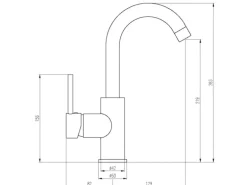 AquaSu Einhebelmischer Waschbeckenarmatur 137 Basic Chrom