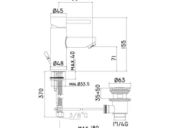 AquaSu Einhebelmischer-Waschbeckenarmatur Turro Singolo Chrom