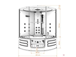 AquaVapore Dampfdusche Whirlpool Dusche Duschkabine K70-WS-EH-EC 150x150cm