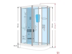AquaVapore Dusche Duschkabine D60-70T2R Duschtempel Sauna 80x120 cm