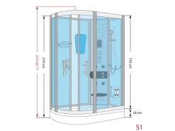 AquaVapore Dusche Duschkabine D60-70M2L Duschtempel Sauna 120x80 cm