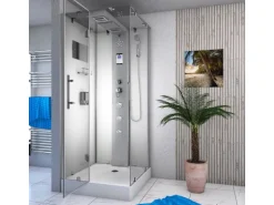 AquaVapore Duschkabine Komplettdusche D38-10L0-EC Fertigdusche Dusche 90x90 cm