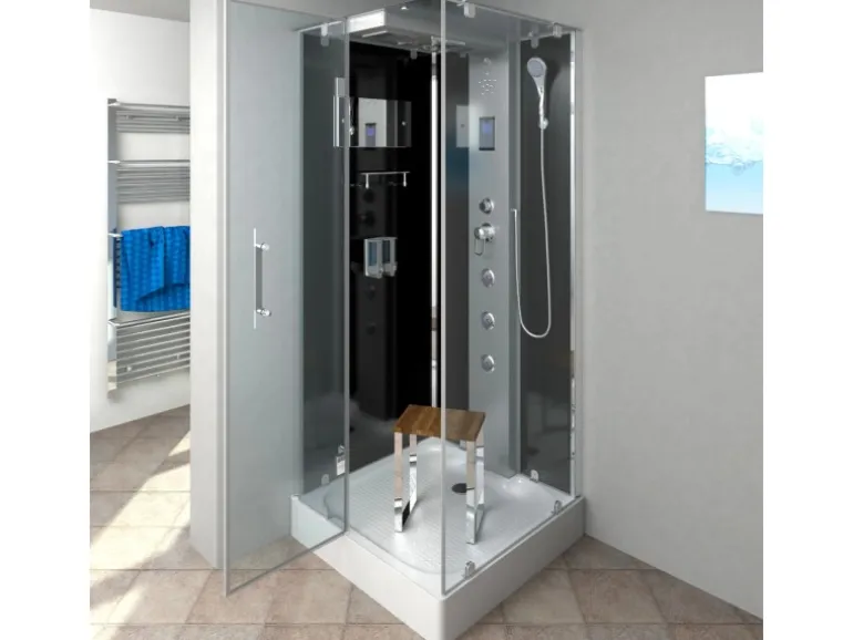 AquaVapore Duschkabine Komplettdusche D38-23L0-EC Fertigdusche Dusche 100x100 cm