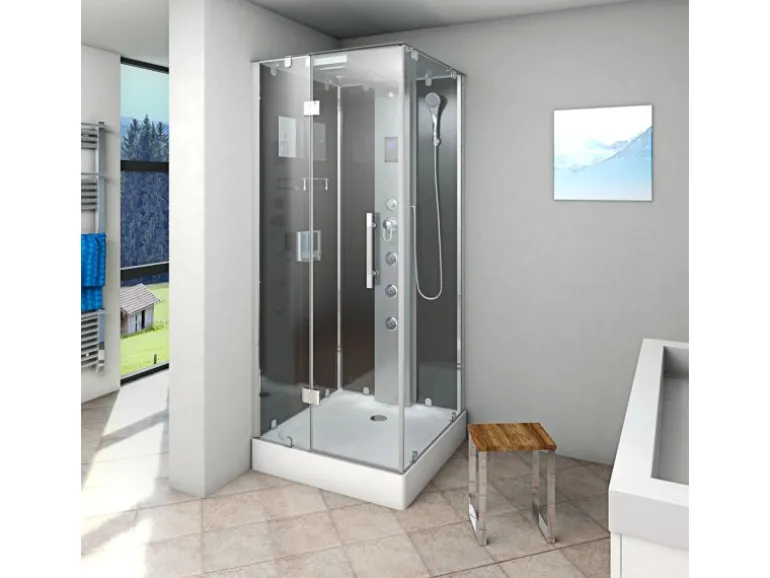 AquaVapore Duschkabine Komplettdusche D38-23L0-EC Fertigdusche Dusche 100x100 cm
