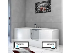 AquaVapore Seniorenwanne mit Tür Whirlpool S12-TH-AIR-L Badewanne 170x85cm