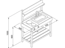AXI Sand- und Wasser Spielküche  Rosa Medium
