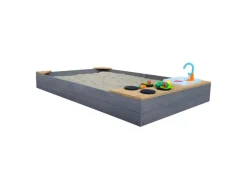 Axi Sandkasten Kelly mit Spielküchenzeile Grau Braun 115 cm x 21,8 cm x 180 cm