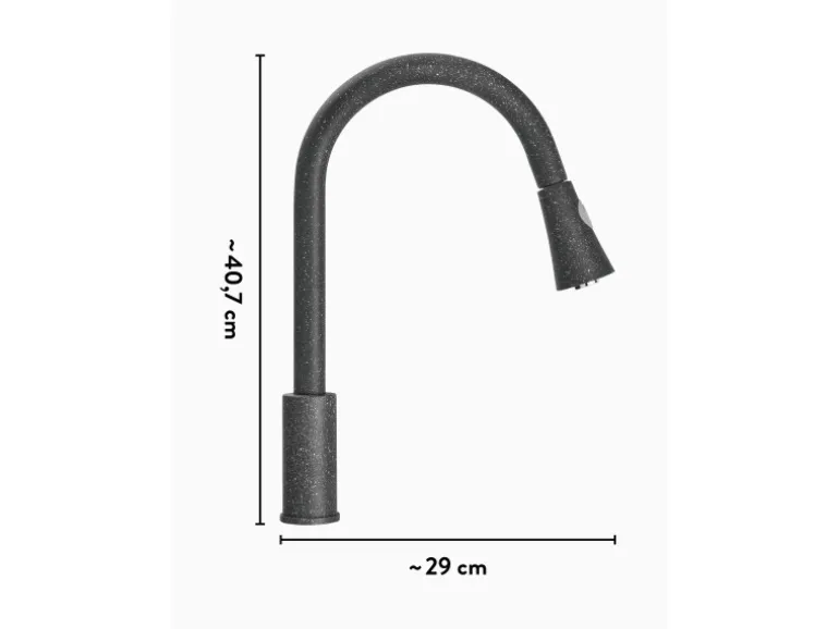 baliv Küchenarmatur KI-1300 Schwarz Granitoptik