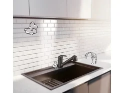 baliv Küchenarmatur mit Wasserspareinsatz & Geschirrbrause KI-1521 Schwarz Matt