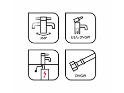 baliv Niederdruck-Küchenarmatur KI-5071 N Schwarz-Chrom